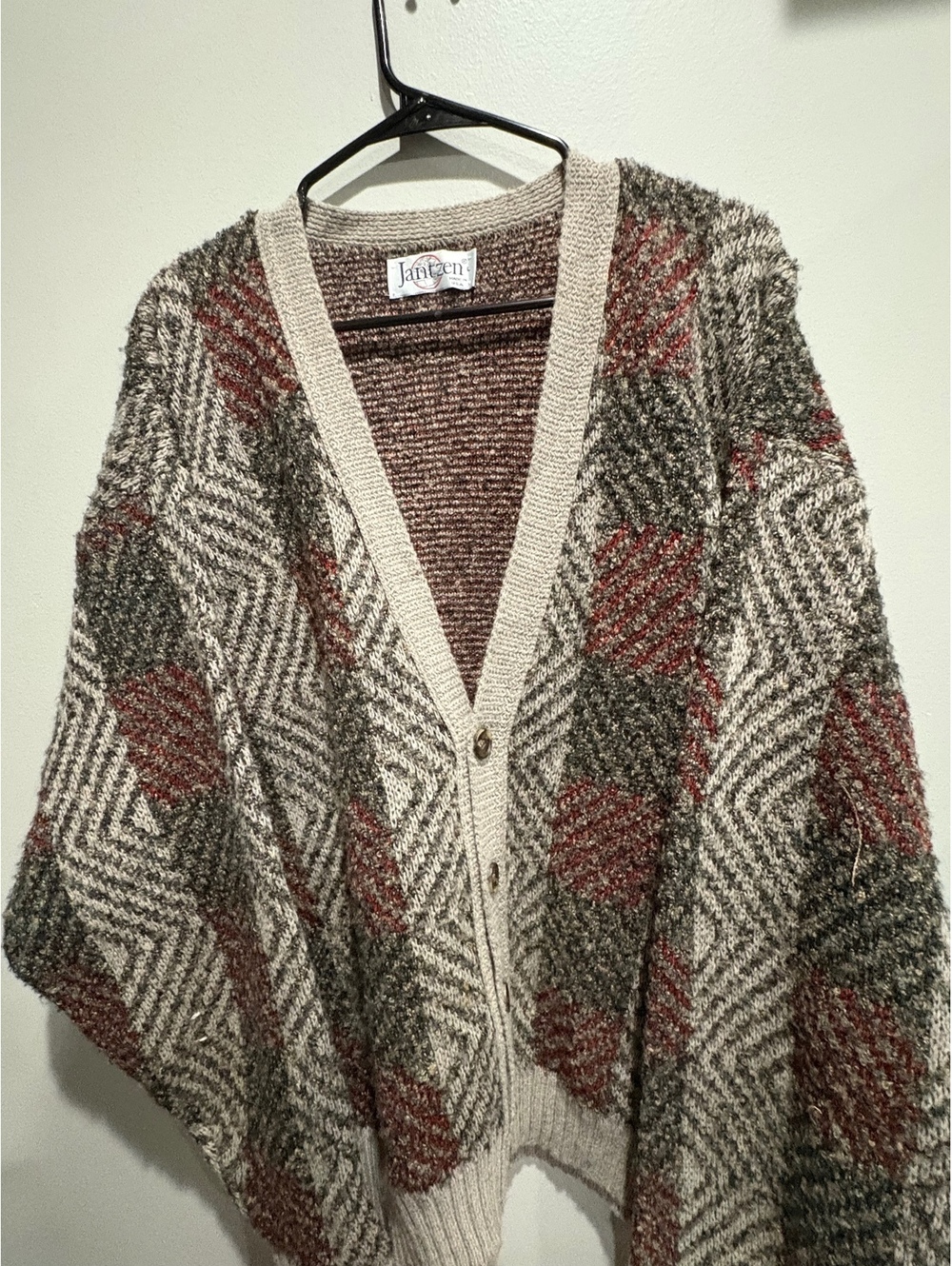 Jantzen open front patterned cardigan